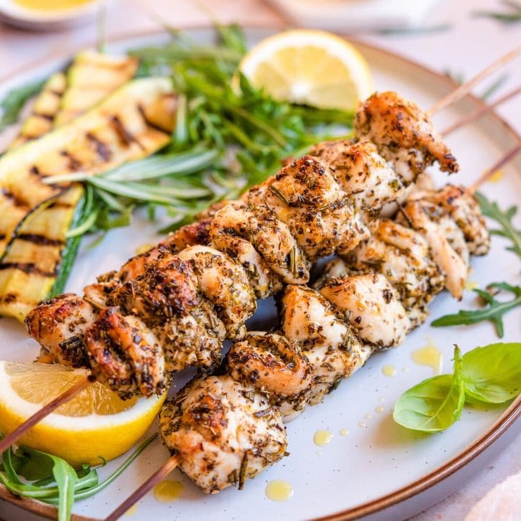 Chicken Spiedini with Amogio Sauce