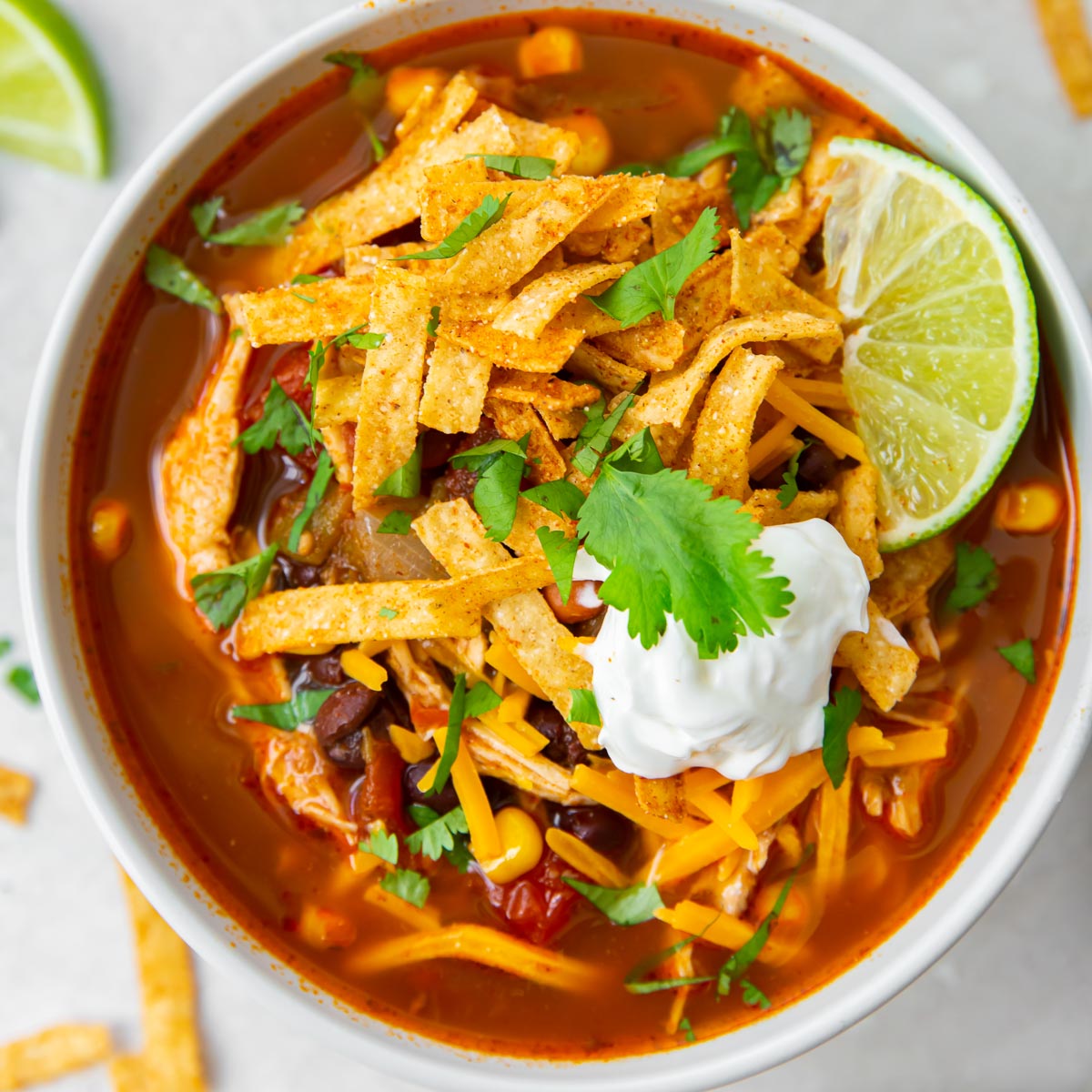 Slow Cooker Chicken Enchilada Soup