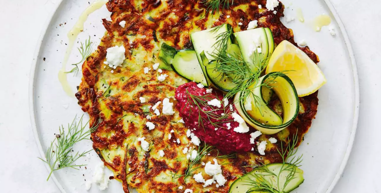 Zucchini fritters with beet salad :Thursday-dinner