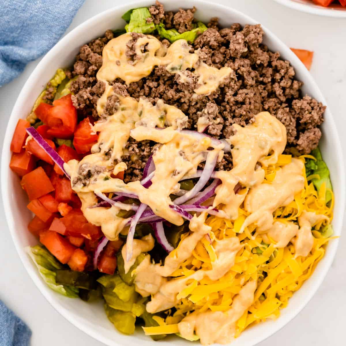 Keto cheeseburger salad