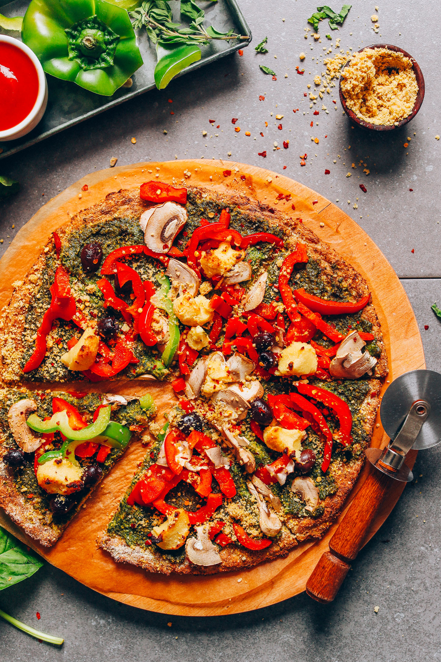 PALEO ALMOND FLOUR PIZZA CRUST (4 INGREDIENTS!)