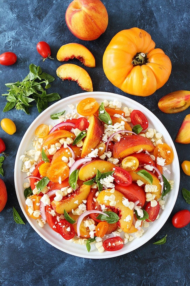 Tomato, Peach, and Corn Salad