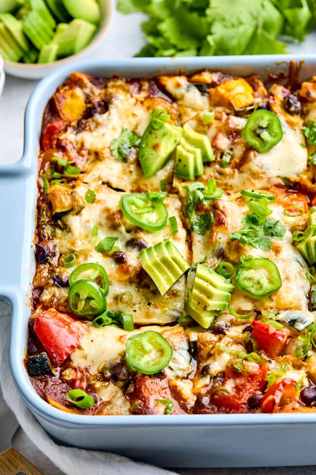 Stacked Roasted Vegetable Enchiladas
