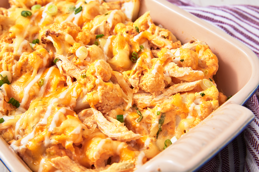 Buffalo chicken & cauliflower casserole