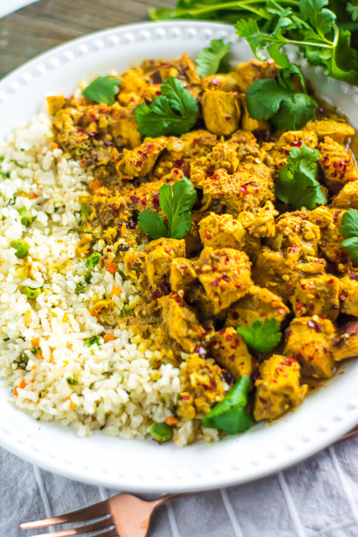 Low carb curry chicken with cauliflower rice :Wednesday-dinner