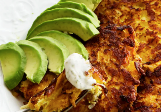 Low carb rutabaga fritters with avocado :Wednesday-lunch