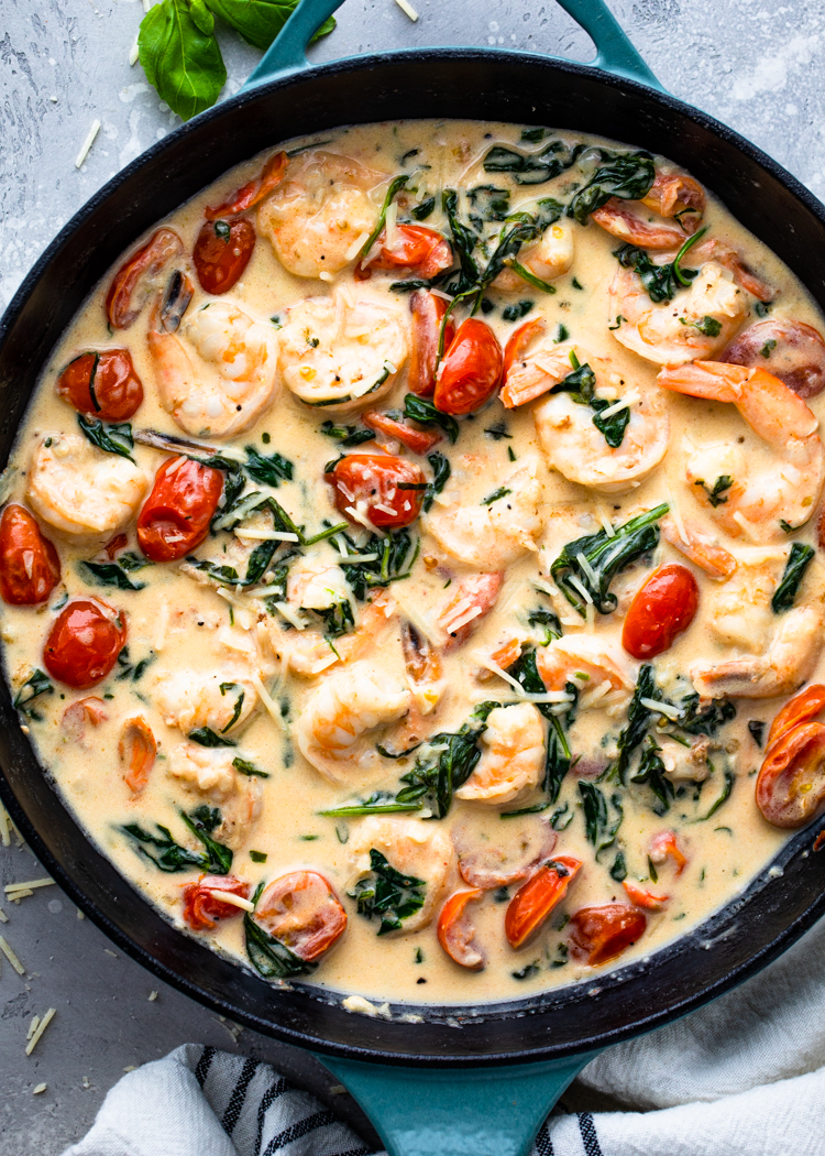 Creamy Tuscan garlic prawns