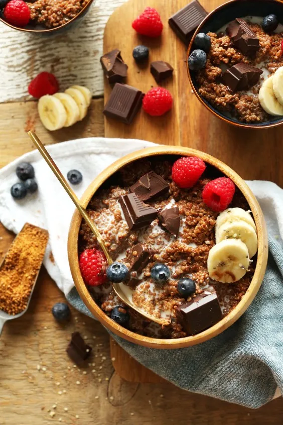 Whipped Chocolate Porridge With Quinoa Nut Crunch