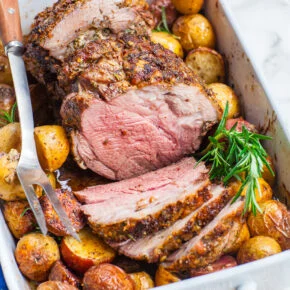 Roast lamb with oregano, pink grapefruit and chilli salsa