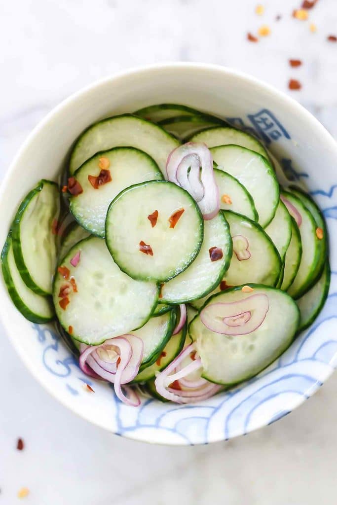 Quick cucumber chilli pickle