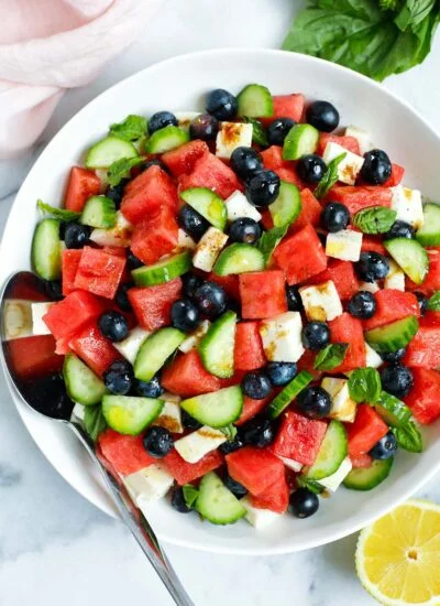 Watermelon Cucumber Feta Salad