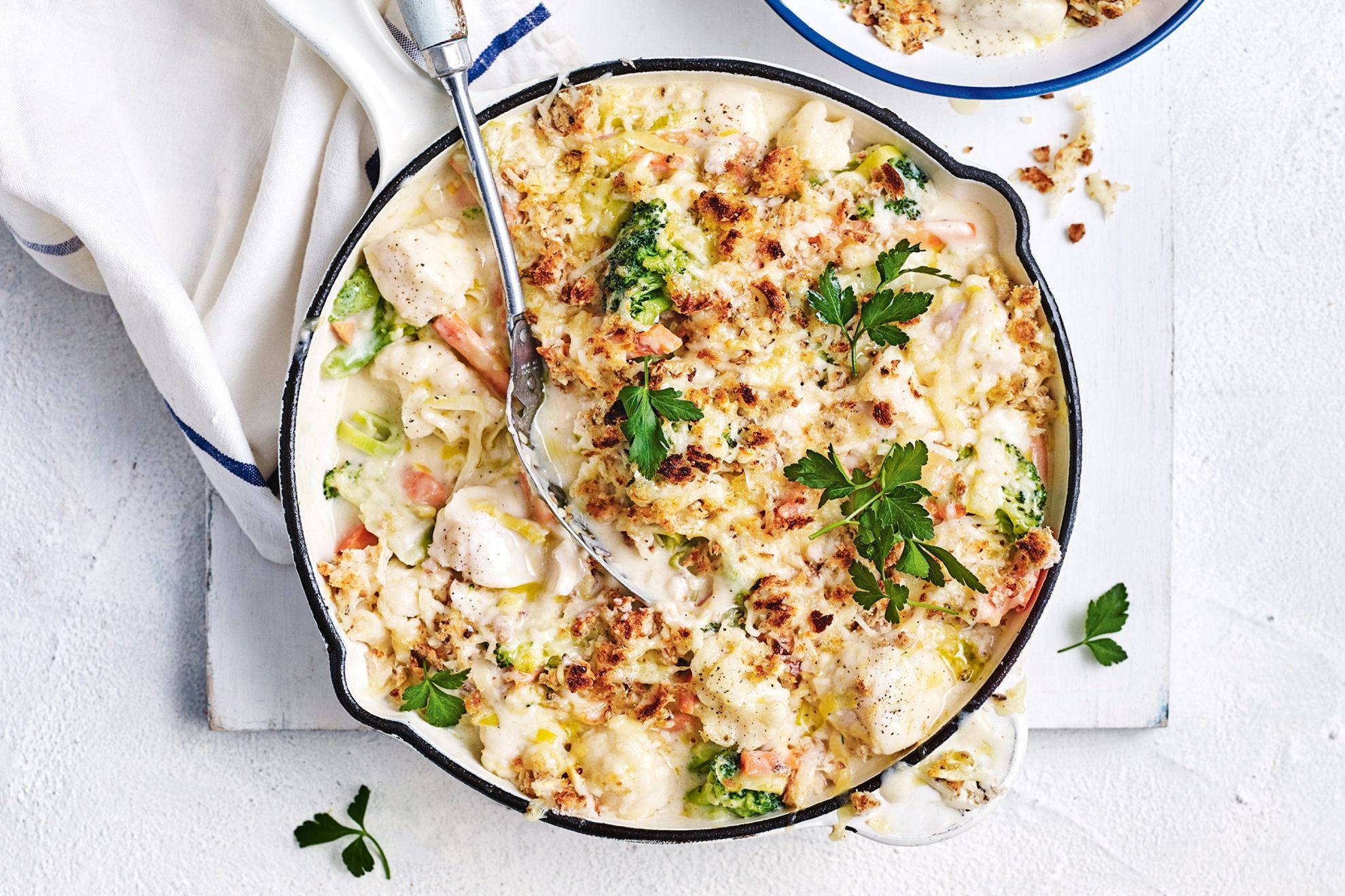 Creamy fish and veggies