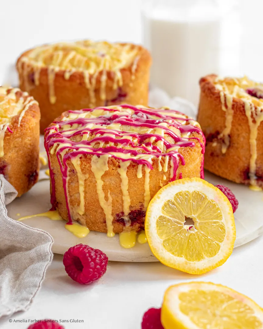 Raspberry and custard muffins