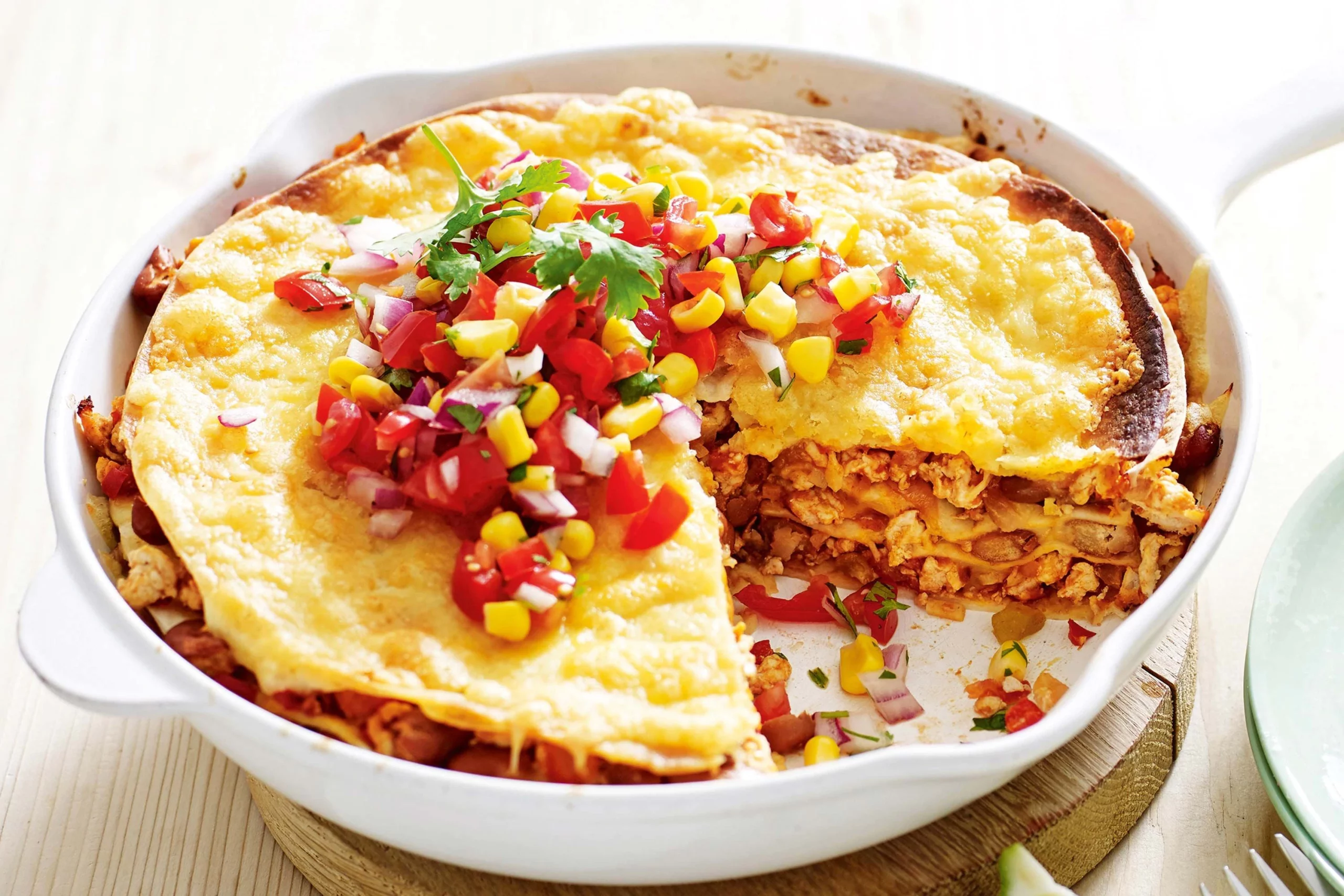 Easy tortilla tray bake