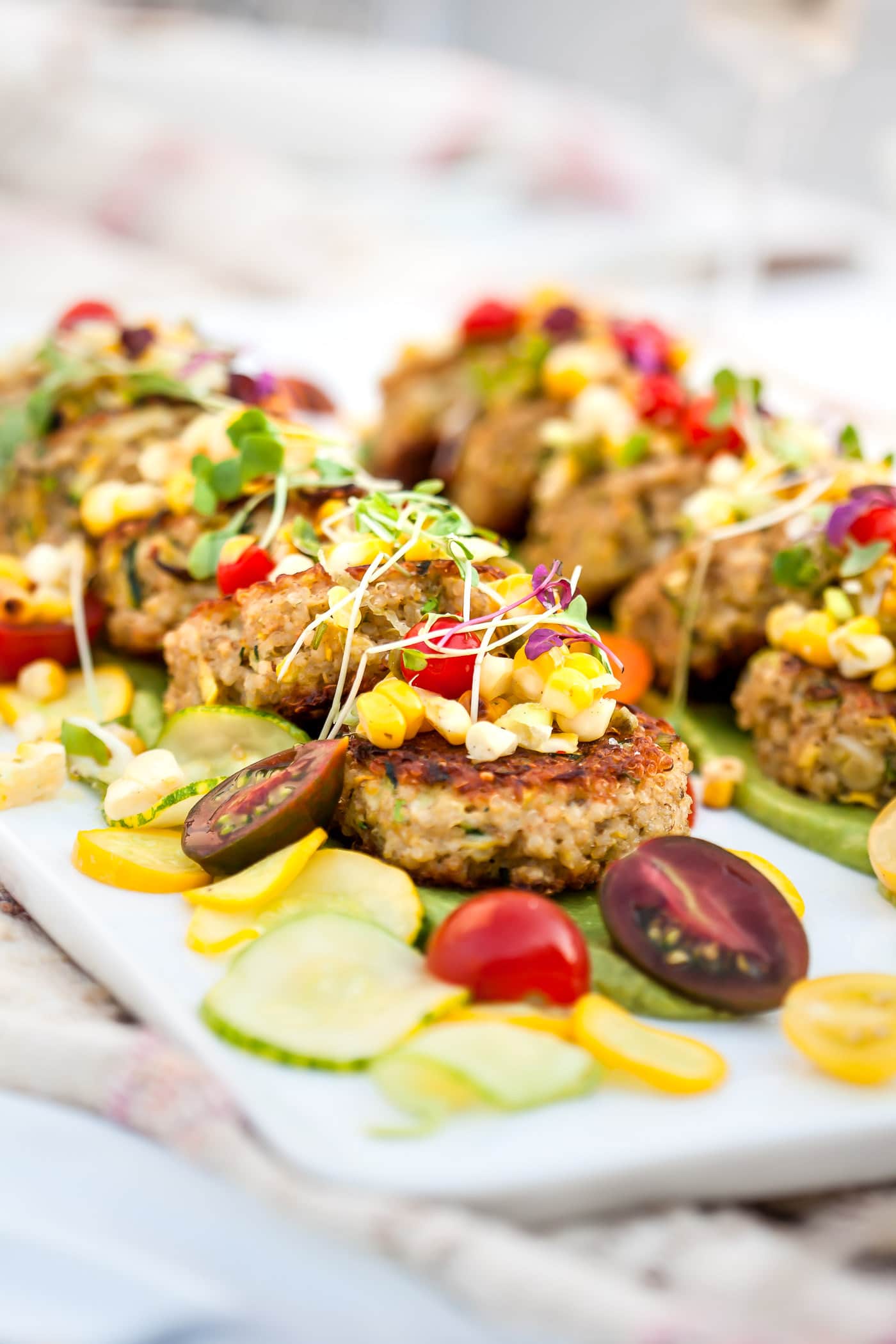 Quinoa Cakes with Tomato-Chickpea Relish